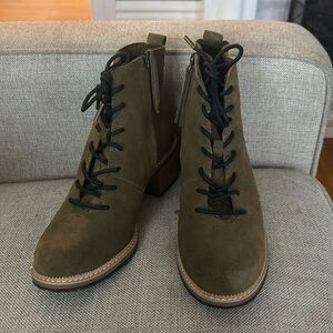 Green Faux Suede TOMS Boots